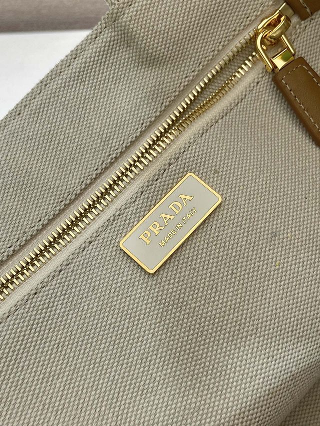 Prada original canvas jardiniere medium handbag 1BG554 white