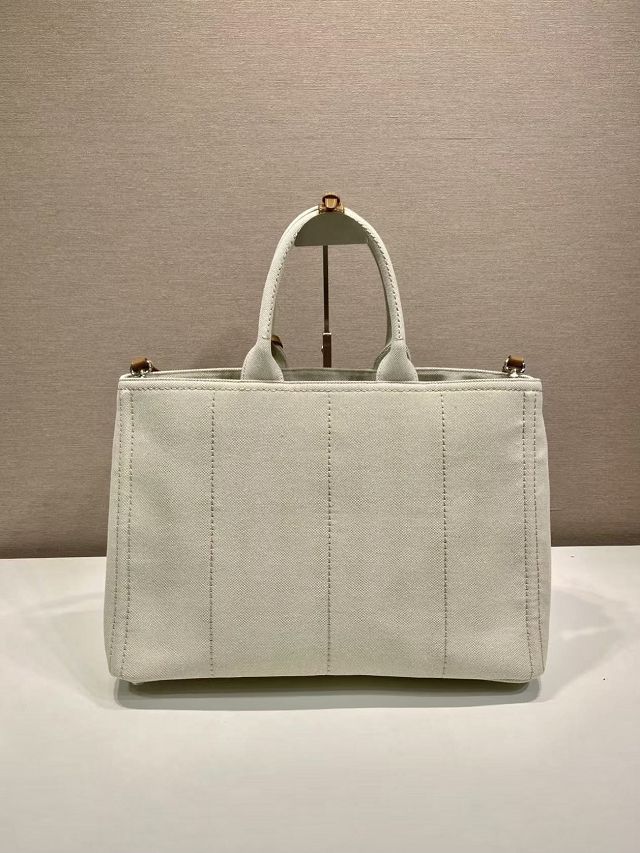Prada original canvas jardiniere large handbag 2VG131 white