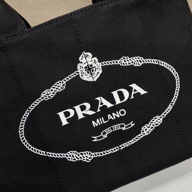 Prada original canvas jardiniere medium handbag 1BG439 black
