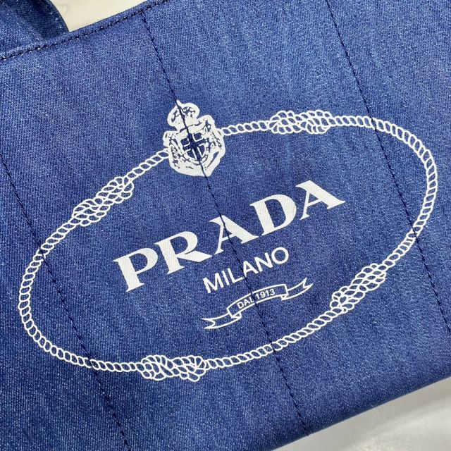 Prada original canvas jardiniere medium handbag 1BG439 blue