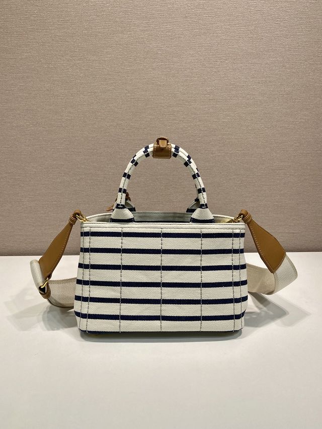 Prada original canvas jardiniere mini handbag 1BA038 white&blue