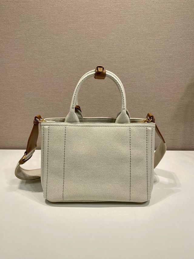 Prada original canvas jardiniere small handbag 1BG464 white
