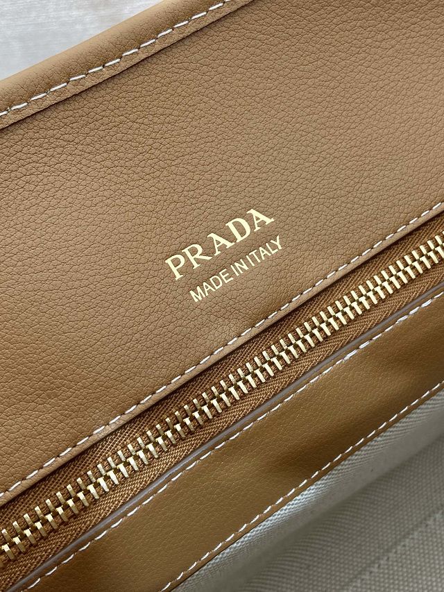 Prada original canvas top handle bag 1BG572 brown
