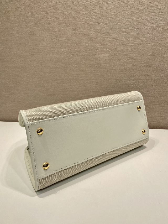 Prada original canvas top handle bag 1BG572 white