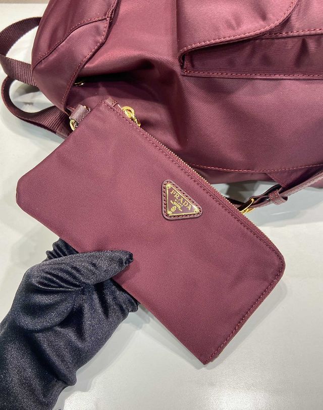 Prada original nylon medium backpack 1BZ811 burgundy