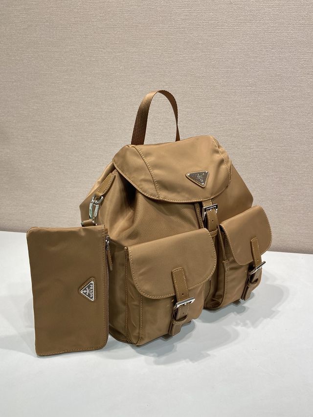 Prada original nylon medium backpack 1BZ811 brown