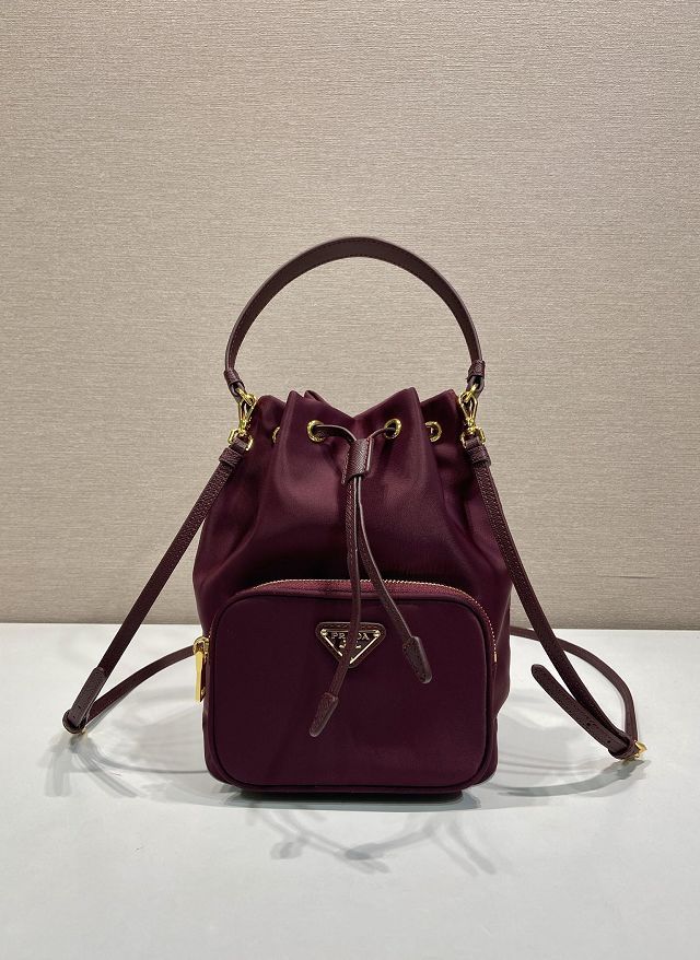 Prada original nylon mini backpack 1BH038 burgundy