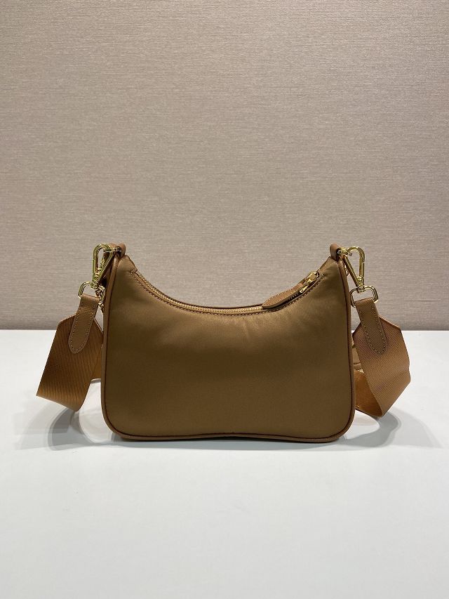 Prada original nylon re-edition 2005 hobo bag 1BH204 brown