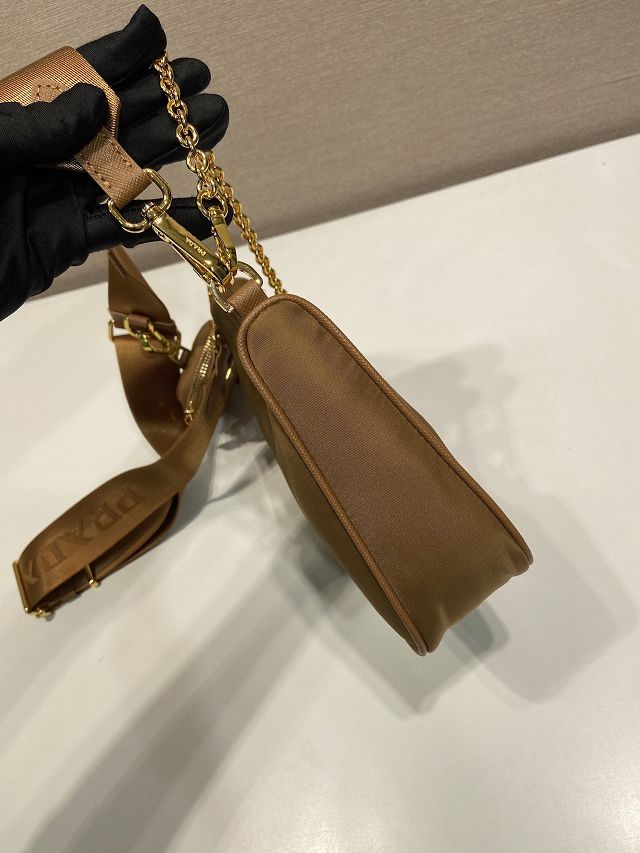 Prada original nylon re-edition 2005 hobo bag 1BH204 brown