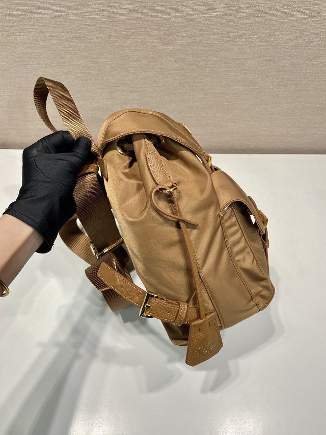 Prada original nylon small backpack 1BZ677 caramel