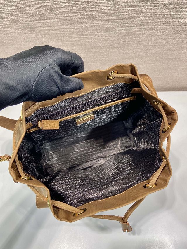 Prada original nylon small backpack 1BZ677 caramel