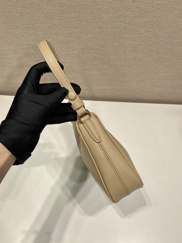 Prada original saffiano calfskin re-edition mini bag 1BC204 apricot