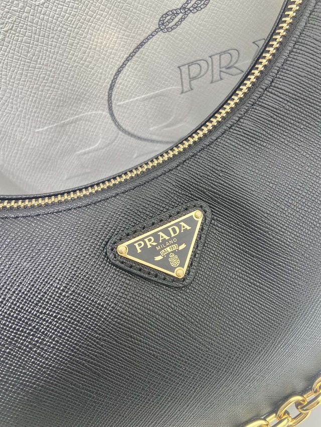 Prada original saffiano calfskin re-edition mini bag 1BC204 black