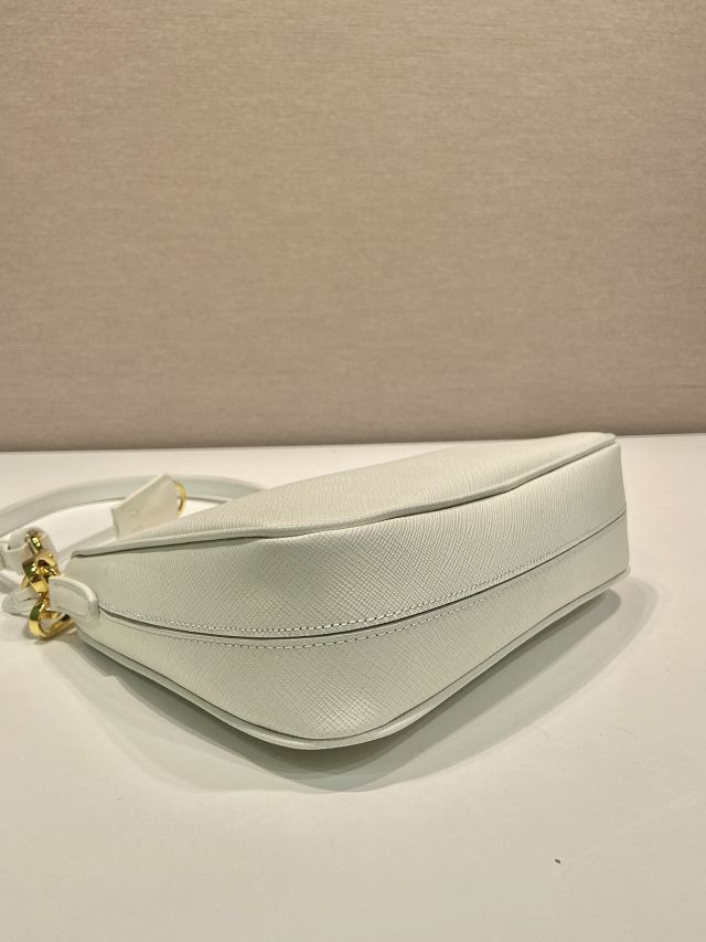 Prada original saffiano calfskin re-edition mini bag 1BC204 white