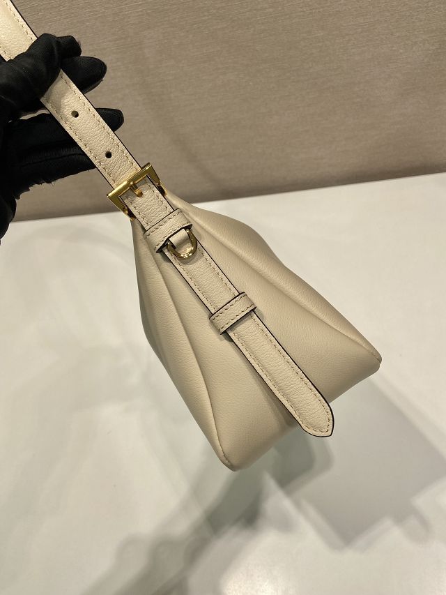 Prada original soft calfskin aimee medium shoulder bag 1BC229 beige