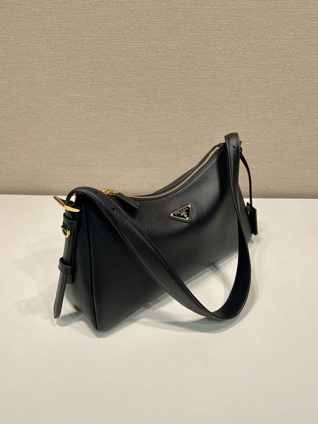 Prada original soft calfskin aimee medium shoulder bag 1BC229 black
