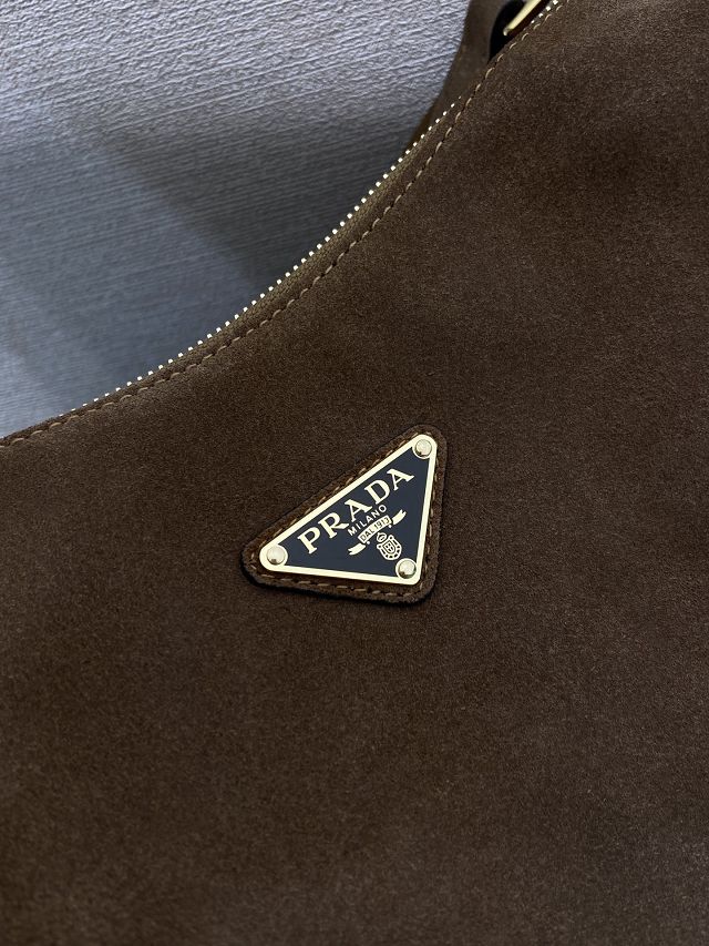 Prada original suede explore shoulder bag 1BC264 brown