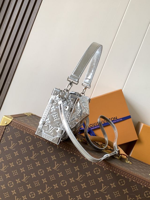 Louis vuitton original miroir canvas side trunk MM M26223 silver