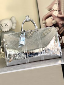 Louis vuitton original miroir canvas keepall 45 M26463 silver