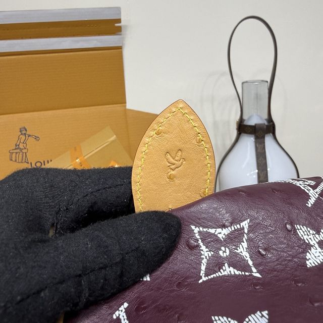 Louis vuitton original ostrich calfskin speedy P9 40 N85703 burgundy