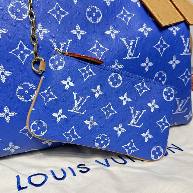 Louis vuitton original ostrich calfskin speedy P9 40 N87523 blue