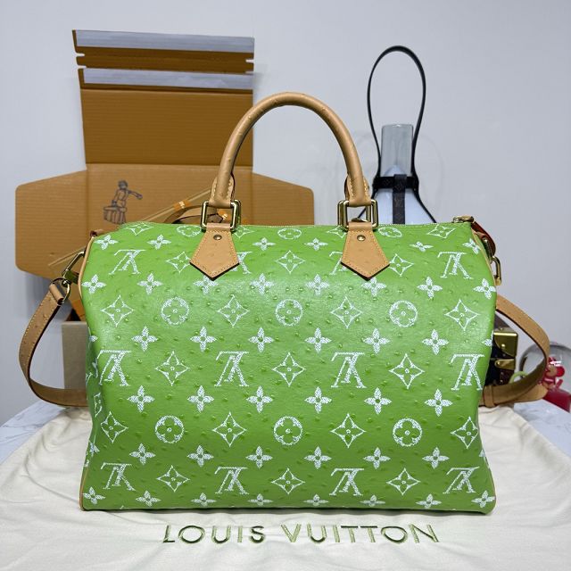 Louis vuitton original ostrich calfskin speedy P9 40 N87523 green