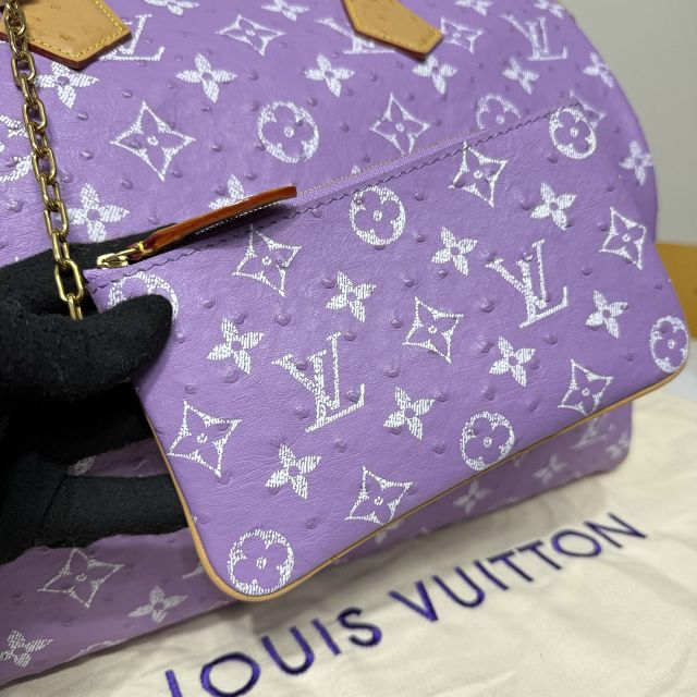Louis vuitton original ostrich calfskin speedy P9 40 N87523 purple