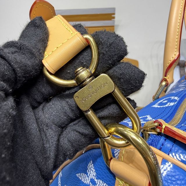 Louis vuitton original soft calfskin speedy P9 50 M11565 blue