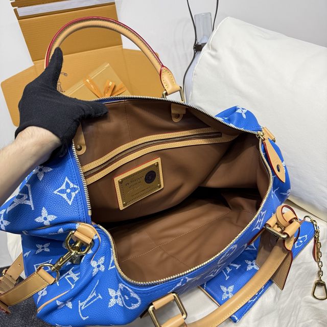 Louis vuitton original soft calfskin speedy P9 50 M11565 blue