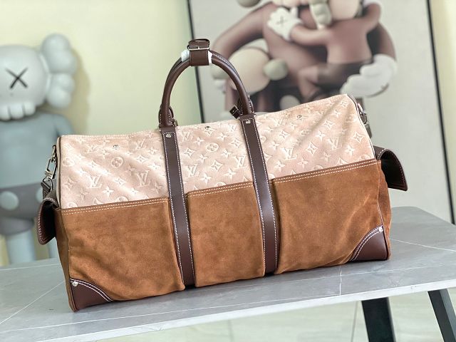 Louis vuitton original suede keepall 50 M26127 brown