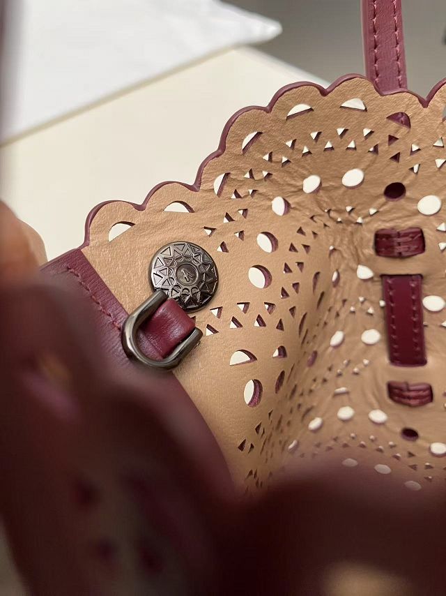 Alaia original vienne wave calfskin mina 16 bag AL0005 bordeaux