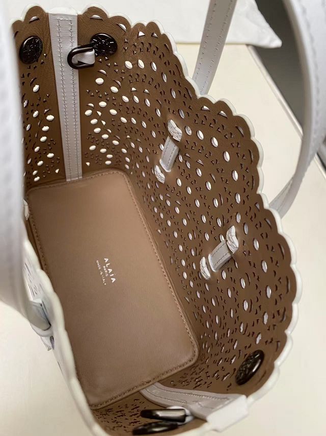 Alaia original vienne wave calfskin mina 16 bag AL0005 white