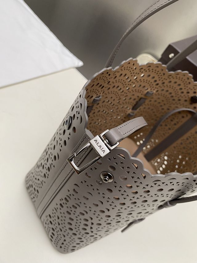 Alaia original vienne wave calfskin mina 25 bag AL0003 grey