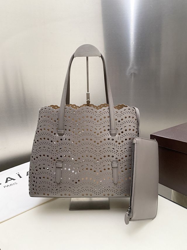 Alaia original vienne wave calfskin mina 32 bag AL0006 grey