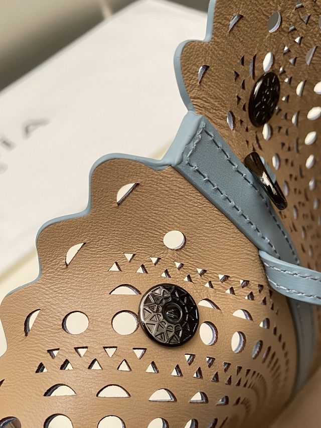 Alaia original vienne wave calfskin mina 32 bag AL0006 light blue