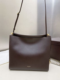 Alaia original calfskin le click small square bag AL0017 dark brown