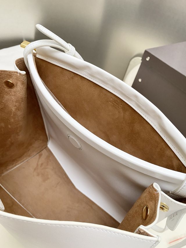 Alaia original calfskin le click small square bag AL0017 white