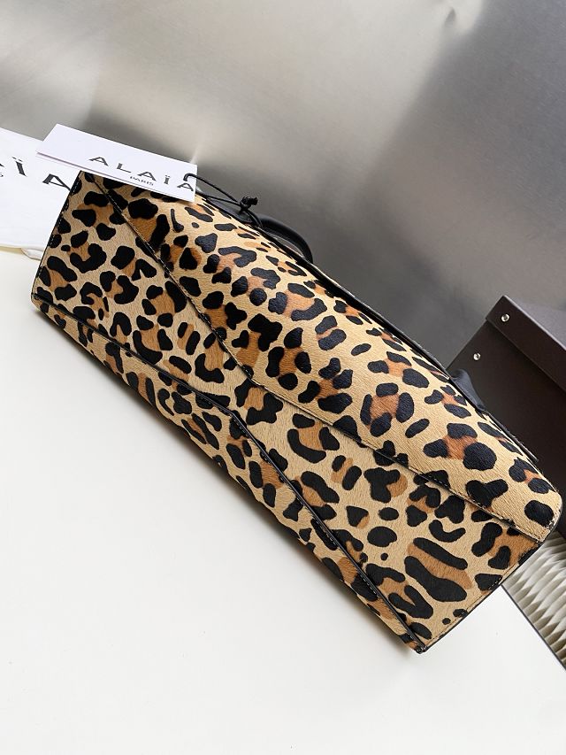 Alaia original leopard haircalf teckel flap bag AL0014 brown