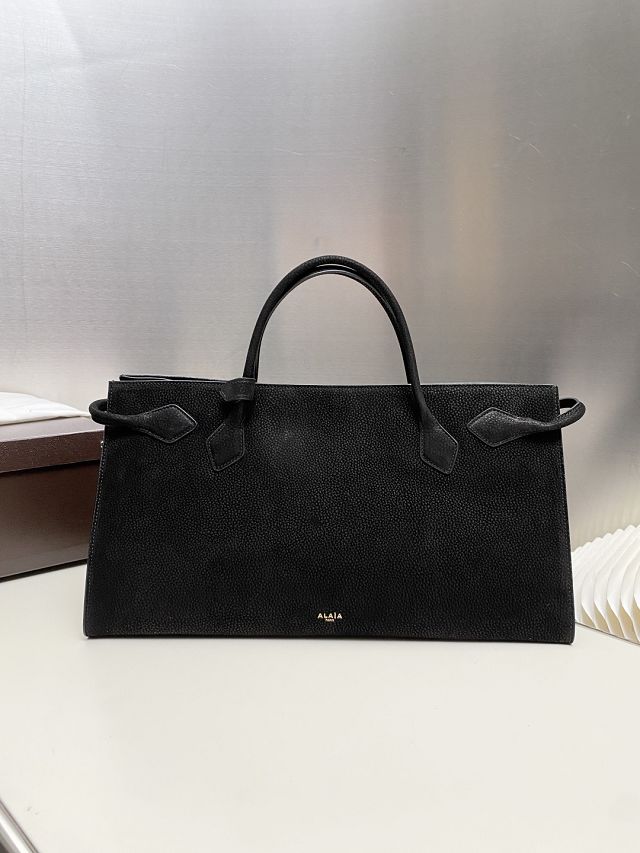 Alaia original nubuck calfskin large le teckel tote bag AL0015 black