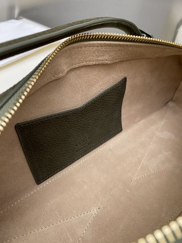 Alaia original nubuck calfskin le teckel medium bag AL0024 dark green