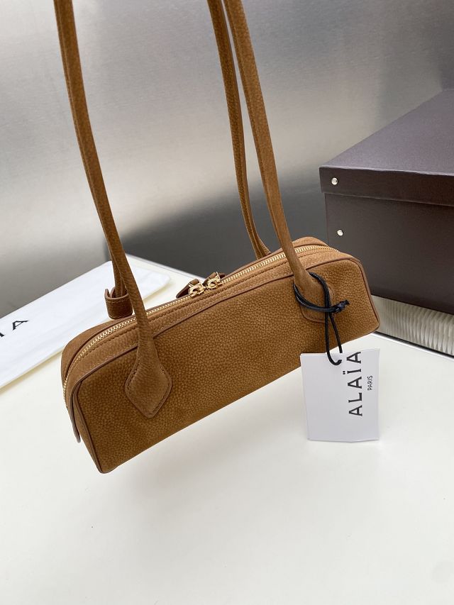 Alaia original nubuck calfskin le teckel small bag AL0023 brown