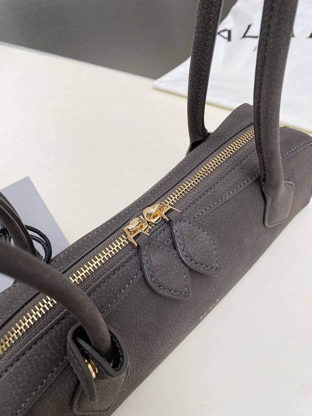 Alaia original nubuck calfskin le teckel small bag AL0023 grey