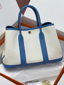 Hermes original canvas garden party large 36 bag HG0039 blue zanzibar 