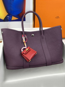 Hermes original negonda leather garden party large 36 bag HG0036 cassis