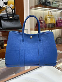Hermes original negonda leather medium garden party 30 bag HG0030 blue hydra