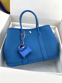 Hermes original negonda leather medium garden party 30 bag HG0030 blue zanzibar