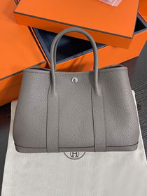 Hermes original negonda leather medium garden party 30 bag HG0030 grey etain