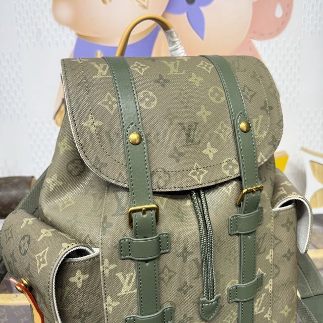Louis vuitton monogram canvas christopher MM backpack M27080 green