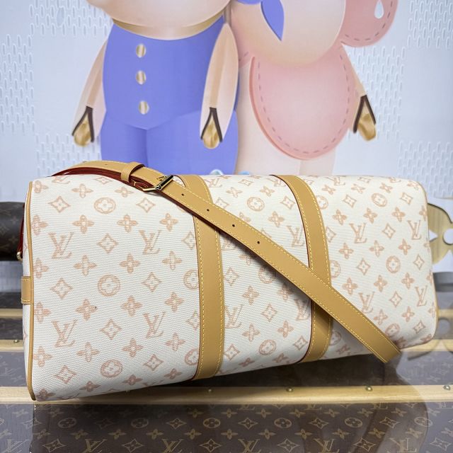 Louis vuitton monogram canvas keepall 45 M28238 white