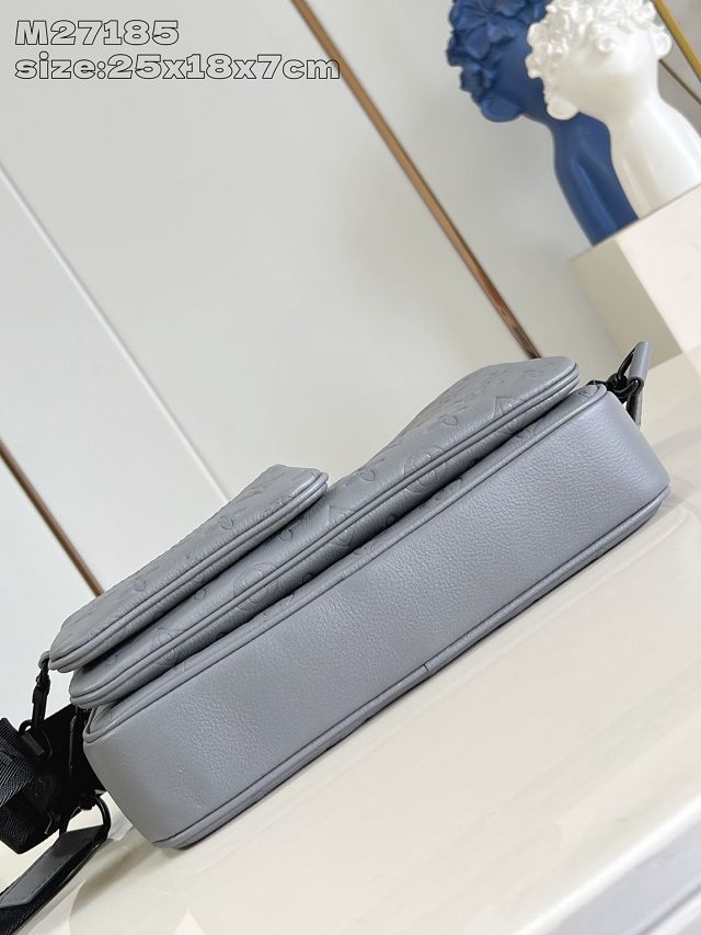 Louis vuitton original calfskin trio messenger bag M27185 grey